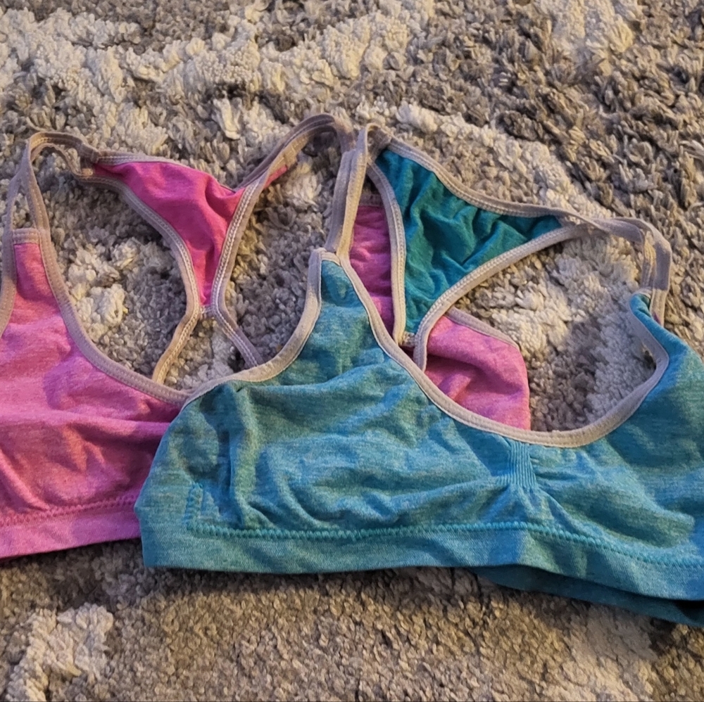 2 training bra pink and blue